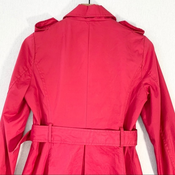Zara Woman Cranberry Double Breasted Trench Coat - Picture 4 of 14